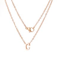 Stainless Steel Rose Gold Plated Simple Style Letter None Pendant Necklace sku image 3