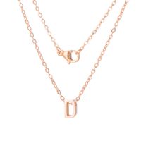 Stainless Steel Rose Gold Plated Simple Style Letter None Pendant Necklace sku image 4