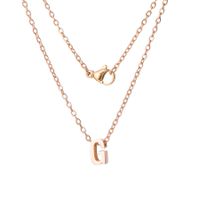 Stainless Steel Rose Gold Plated Simple Style Letter None Pendant Necklace sku image 7