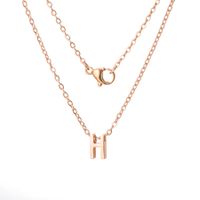 Stainless Steel Rose Gold Plated Simple Style Letter None Pendant Necklace sku image 8