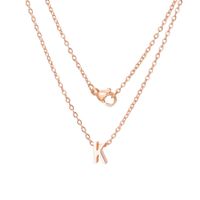 Stainless Steel Rose Gold Plated Simple Style Letter None Pendant Necklace sku image 11