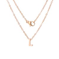 Stainless Steel Rose Gold Plated Simple Style Letter None Pendant Necklace sku image 12