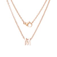 Stainless Steel Rose Gold Plated Simple Style Letter None Pendant Necklace sku image 13