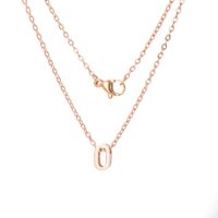 Stainless Steel Rose Gold Plated Simple Style Letter None Pendant Necklace sku image 15