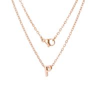 Stainless Steel Rose Gold Plated Simple Style Letter None Pendant Necklace sku image 16