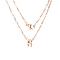Stainless Steel Rose Gold Plated Simple Style Letter None Pendant Necklace sku image 18