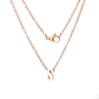 Stainless Steel Rose Gold Plated Simple Style Letter None Pendant Necklace sku image 19