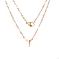 Stainless Steel Rose Gold Plated Simple Style Letter None Pendant Necklace sku image 20