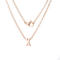Stainless Steel Rose Gold Plated Simple Style Letter None Pendant Necklace sku image 24