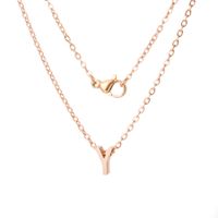 Stainless Steel Rose Gold Plated Simple Style Letter None Pendant Necklace sku image 25