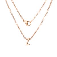 Stainless Steel Rose Gold Plated Simple Style Letter None Pendant Necklace sku image 26