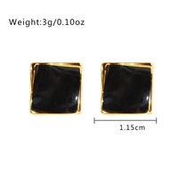 1 Pair Simple Style Square Enamel Plating Copper 24k Gold Plated Ear Studs main image 2