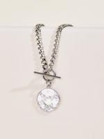 304 Stainless Steel Simple Style Toggle Irregular Round Pendant Necklace main image 1