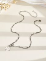304 Stainless Steel Simple Style Toggle Irregular Round Pendant Necklace main image 3