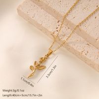 Elegant Vintage Style Rose Solid Color Stainless Steel Plating 18k Gold Plated Pendant Necklace main image 2