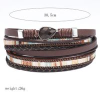 Retro Water Droplets Pu Leather Alloy Women's Wristband main image 2