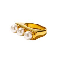 304 Stainless Steel 14K Gold Plated IG Style Modern Style Polishing Inlay Geometric Pearl main image 3