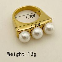 304 Stainless Steel 14K Gold Plated IG Style Modern Style Polishing Inlay Geometric Pearl sku image 1