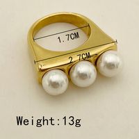 304 Stainless Steel 14K Gold Plated IG Style Modern Style Polishing Inlay Geometric Pearl sku image 2