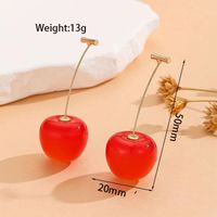 1 Piece Sweet Fruit Glass Gold Plated Drop Earrings sku image 1