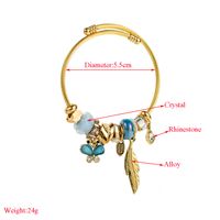 Elegant Cute Feather Butterfly Stainless Steel Alloy Beaded Plating Inlay Rhinestones Women's Bangle main image 2