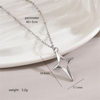 Acier Inoxydable Plaqué Or 18K Style Simple Polissage Placage Star Forme De Cœur Noeud D'Arc Pendentif main image 2