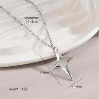 Stainless Steel 18K Gold Plated Simple Style Polishing Plating Star Heart Shape Bow Knot Pendant Necklace sku image 6