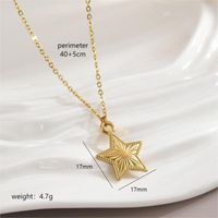 Stainless Steel 18K Gold Plated Simple Style Polishing Plating Star Heart Shape Bow Knot Pendant Necklace main image 3