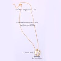 Ig Style Virgin Mary Heart Shape Shell Copper Plating Inlay Carving Shell 18k Gold Plated Pendant Necklace main image 2