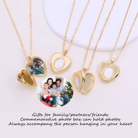 Ig Style Virgin Mary Heart Shape Shell Copper Plating Inlay Carving Shell 18k Gold Plated Pendant Necklace main image 3