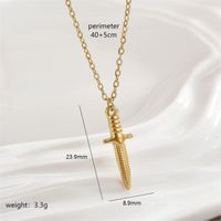 Acero Inoxidable Chapados en oro de 18k Estilo Simple Pulido Enchapado Estrella Forma De Corazón Nudo De Lazo Collar Colgante sku image 9