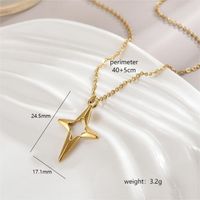Stainless Steel 18K Gold Plated Simple Style Polishing Plating Star Heart Shape Bow Knot Pendant Necklace sku image 12