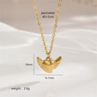 Stainless Steel 18K Gold Plated Simple Style Polishing Plating Star Heart Shape Bow Knot Pendant Necklace sku image 7