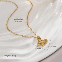 Stainless Steel 18K Gold Plated Simple Style Polishing Plating Star Heart Shape Bow Knot Pendant Necklace sku image 8