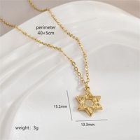 Stainless Steel 18K Gold Plated Simple Style Polishing Plating Star Heart Shape Bow Knot Pendant Necklace sku image 11