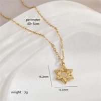 Acero Inoxidable Chapados en oro de 18k Estilo Simple Pulido Enchapado Estrella Forma De Corazón Nudo De Lazo Collar Colgante sku image 11