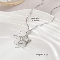 Stainless Steel 18K Gold Plated Simple Style Polishing Plating Star Heart Shape Bow Knot Pendant Necklace sku image 4