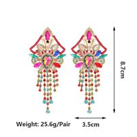 1 Pair Elegant Shiny Geometric Tassel Plating Inlay Zinc Alloy Rhinestones Drop Earrings main image 2