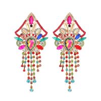 1 Pair Elegant Shiny Geometric Tassel Plating Inlay Zinc Alloy Rhinestones Drop Earrings main image 5