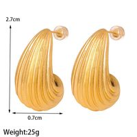 1 Pair Simple Style Water Droplets Plating Stainless Steel 18k Gold Plated Ear Studs main image 5