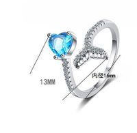 Classic Style Fish Tail Copper Inlay Zircon Open Rings main image 2