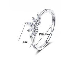 Simple Style Crown Copper Inlay Zircon Open Rings main image 2