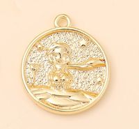 Vintage Style Round Copper Plating 18k Gold Plated White Gold Plated Jewelry Accessories sku image 1