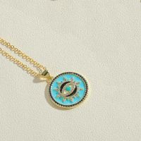 Simple Style Devil's Eye Heart Shape Copper Enamel Plating Inlay Zircon 14k Gold Plated Pendant Necklace main image 8
