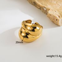 Ig-stil Basic Einfarbig Rostfreier Stahl Überzug 14 Karat Vergoldet Offener Ring sku image 3