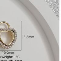 Casual Simple Style Heart Shape Sterling Silver Plating 18k Gold Plated Charms main image 2