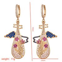 1 Pair Retro Romantic Color Block Plating Inlay Copper Zircon 18k Gold Plated 24k Gold Plated Drop Earrings main image 2