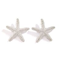 1 Pair Exaggerated Vacation Beach Starfish Plating Alloy Drop Earrings main image 5