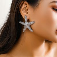 1 Pair Exaggerated Vacation Beach Starfish Plating Alloy Drop Earrings main image 6
