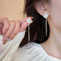 1 Pair Lady Tassel Plating Alloy Gold Plated Drop Earrings main image 3